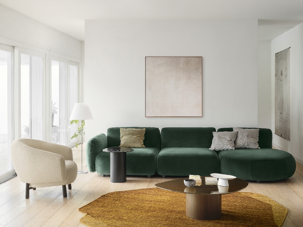 γωνιακός καναπές calligaris με πολυτελή υφάσματα – Adamopoulos Casa Ideale Αθήνα